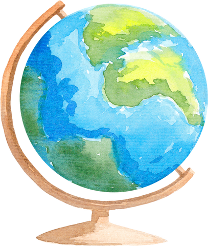 Globe Watercolor Illustration